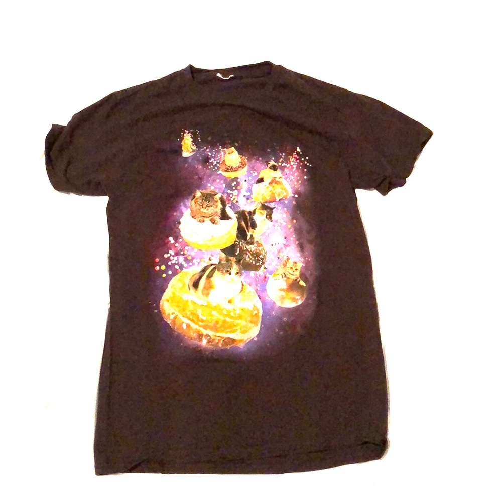 Black Cat Print Shirt